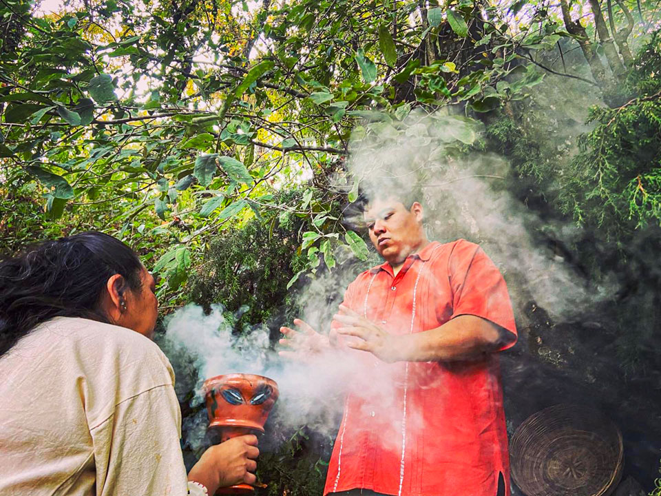 LImpias and spiritual cleansings are great to release negative energy , heal and gain clarity. Here Nana Eusebia Diaz doing a copal cleansing to a patient. 